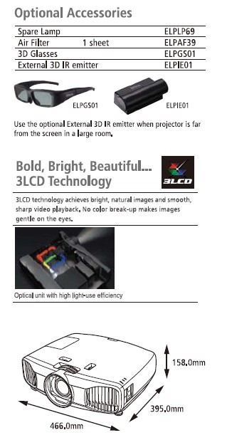 Epson 3D 投影机TW8000眼镜