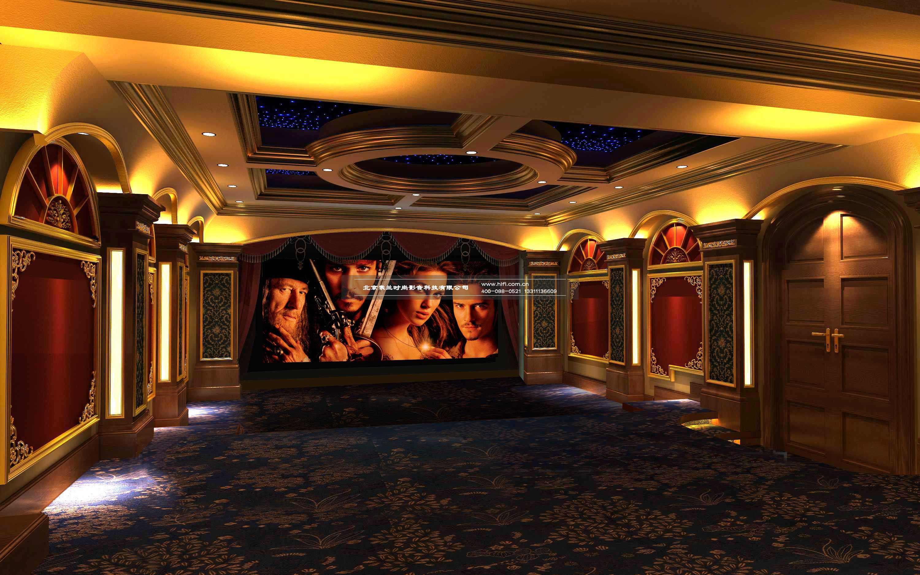 欧式家庭电影院礼堂椅装修效果图 – 设计本装修效果图